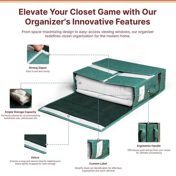 2 pack Linen Bed Sheet Storage Organizer - Picture 3 of 6